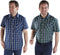 Casual shirt, korte mouw, ruitjesmotief, diverse kleuren, maat 41/42