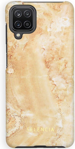 Selencia Hoesje Geschikt voor Samsung Galaxy A12 Hoesje - Selencia Maya Fashion Backcover - geel