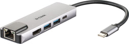 D-Link DUB-M520 - USB-C Hub - 4K HDMI - Gigabit Ethernet - Aluminium