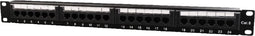 CAT6 Gigabit 19'' Patch Panel 1U met 24 poorten - niet afgeschermd / zwart