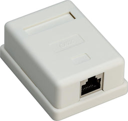 CAT6 Gigabit netwerk uitvoerdoos/montagedoos met 1 RJ45 poort - afgeschermd / wit
