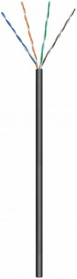 CAT6 U/UTP 100 meter buitenkabel op rol soepel zwart CCA - netwerkkabel