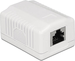 CAT6a Gigabit netwerk uitvoerdoos/montagedoos met 1 RJ45 poort - afgeschermd / wit