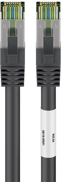 Cat8 S/FTP (PIMF) patchkabel - 0,25 meter zwart