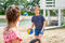 Catchballset 19 cm met klittenband