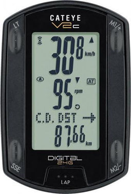 CatEye V2C CC-TR200W Fietscomputer - 2x - Draadloos - Zwart