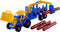 Cavallino Toys Cavallino Junior Tractor met Kraan Aanhangwagen en Hout, 46cm