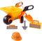Cavallino Toys Cavallino Kruiwagen Geel met Gereedschap en Helm, 6dlg.