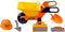 Cavallino Toys Cavallino Kruiwagen Geel met Gereedschap en Helm, 6dlg.