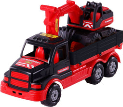Cavallino Toys Cavallino Mammoet Torpedo Vrachtwagen met Graafmachine, 44,5cm