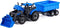Cavallino Toys Cavallino Tractor met Lader en Aanhang Kiepwagen Blauw, Schaal 1:32