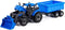 Cavallino Toys Cavallino Tractor met Lader en Aanhang Kiepwagen Blauw, Schaal 1:32