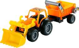Cavallino Toys Cavallino Tractor met Voorlader en Aanhanger