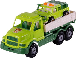 Cavallino Toys Cavallino XL Torpedo Vrachtwagen met Survival Jeep Groen, 44,5cm