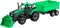 Cavallino Tractor met Lader en Aanhang Kiepwagen Groen, Schaal 1:32