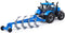 Cavallino Tractor met Ploeg Blauw, Schaal 1:32