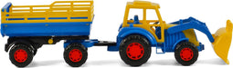 Cavallino Tractor met Voorlader en Aanhanger Blauw
