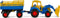 Cavallino Tractor met Voorlader en Aanhanger Blauw