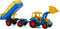Cavallino Tractor met Voorlader en Aanhanger Blauw
