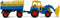 Cavallino Tractor met Voorlader en Aanhanger Blauw
