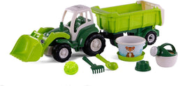 Cavallino XL Tractor Groen met Kiep- Aanhangwagen en Emmerset, 9dlg.