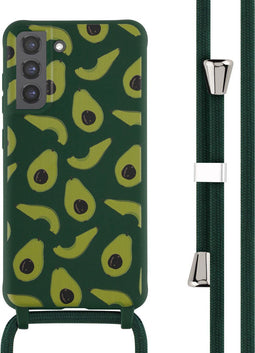 iMoshion Hoesje Geschikt voor Samsung Galaxy S21 FE Hoesje Met Koord - iMoshion Siliconen design hoesje met koord - Groen / Avocado Green
