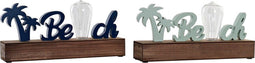 Decoratieve figuren DKD Home Decor Beach LED Hout MDF (2 pcs) (34 x 8 x 16 cm)