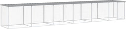 vidaXL - Kippenhok - met - dak - 603x98x90 - cm - gegalvaniseerd - staal - lichtgrijs