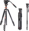 Cayer - AF2451 Professionele Video Statief Kit - 67 Inch - H4 Fluid Kop - Afneembare Monopod