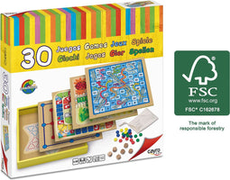 Cayro - Bordspel - 30 Games (31 x 31 x 5.5 cm) Hout - 2-4 Spelers - Geschikt vanaf 5 Jaar