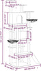 vidaXL - Kattenmeubel - met - sisal - krabpalen - 191 - cm - lichtgrijs