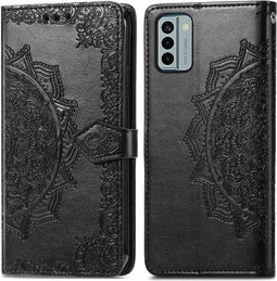 iMoshion Hoesje Geschikt voor Nokia G22 Hoesje Met Pasjeshouder - iMoshion Mandala Bookcase - Zwart