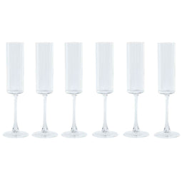 Vlak glas voor champagne en cava Home ESPRIT Transparant Kristal 160 ml (6 Stuks)