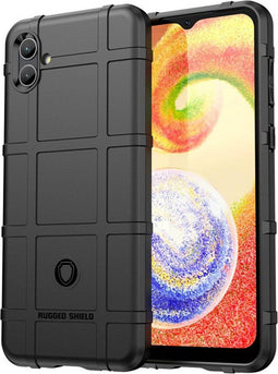 iMoshion Hoesje Geschikt voor Samsung Galaxy A04 Hoesje Siliconen - iMoshion Rugged Shield Backcover - Zwart