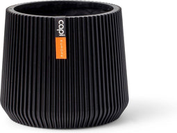Capi Europe - Sandbag Groove Black & Gold - 27x22 - Zwart - Opening Ø21 - Bloempot voor binnen - 5 jaar garantie - BGVBL395