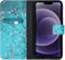 iMoshion Hoesje Geschikt voor iPhone 13 Hoesje Met Pasjeshouder - iMoshion Design Softcase Bookcase - Blauw / Blossom