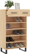 vidaXL - Schoenenkast - 60x35x105 - cm - bewerkt - hout - sonoma - eikenkleurig