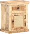 vidaXL - Nachtkastje - 40x30x50 - cm - massief - mangohout - en - natuurlijk - riet