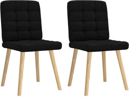 vidaXL - Eetkamerstoelen - 2 - st - stof - zwart