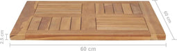 vidaXL - Tafelblad - 60x60x2,5 - cm - massief - teakhout