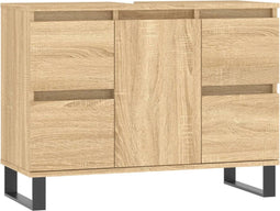 vidaXL - Badkamerkast - 80x33x60 - cm - bewerkt - hout - sonoma - eikenkleurig