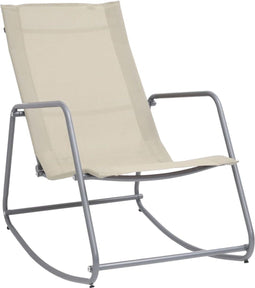 vidaXL - Tuinschommelstoel - 95x54x85 - cm - textileen - crèmekleurig