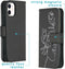 iMoshion Hoesje Geschikt voor iPhone 12 Mini Hoesje Met Pasjeshouder - iMoshion Design Softcase Bookcase - Wit / Zwart / Woman Flower Black