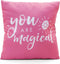 Sierkussen - Unicorn Meisjes Roze/blauw - Blauw En Roze - 30 Cm X 20 Cm