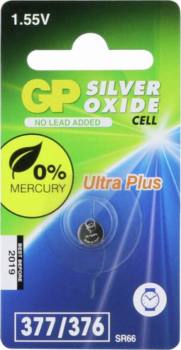 GP - 377 - Zilver-oxide batterij 1,55 V - Aluminium