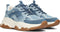POSH by Poelman GIGI - Dames sneakers - Vetersluiting chunky zool 3,5 cm - Licht denim