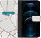 iMoshion Hoesje Geschikt voor iPhone 12 Pro / 12 Hoesje Met Pasjeshouder - iMoshion Design Softcase Bookcase - Wit / Meerkleurig / Goud / White Graphic