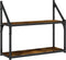 vidaXL - Wandrek - 2-laags - 60x21x51 - cm - bewerkt - hout - gerookt - eikenkleurig