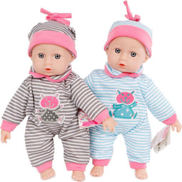 Van Manen Babypop Meisjes 26 Cm Grijs/roze