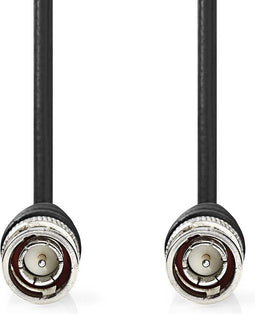 Nedis BNC-Videokabel - BNC Male - BNC Male - Vernikkeld - 75 Ohm - 2.00 m - Zwart